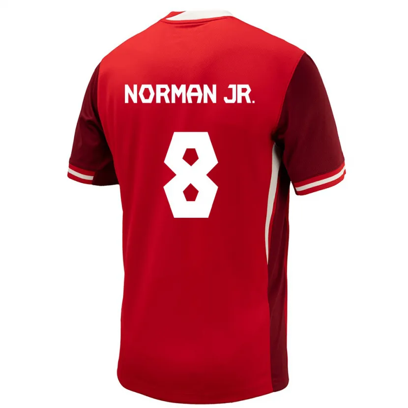 Danxen Mujer Camiseta Canadá David Norman Jr. #8 Rojo 1ª Equipación 24-26 La Camisa