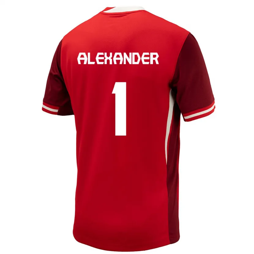 Danxen Mujer Camiseta Canadá Ben Alexander #1 Rojo 1ª Equipación 24-26 La Camisa