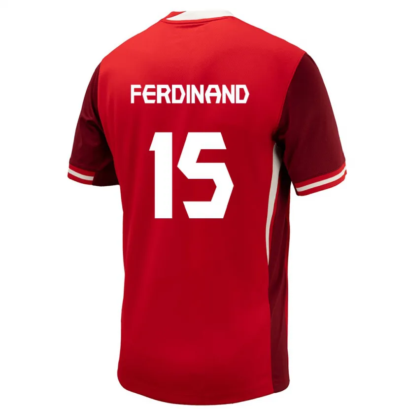 Danxen Mujer Camiseta Canadá Keesean Ferdinand #15 Rojo 1ª Equipación 24-26 La Camisa