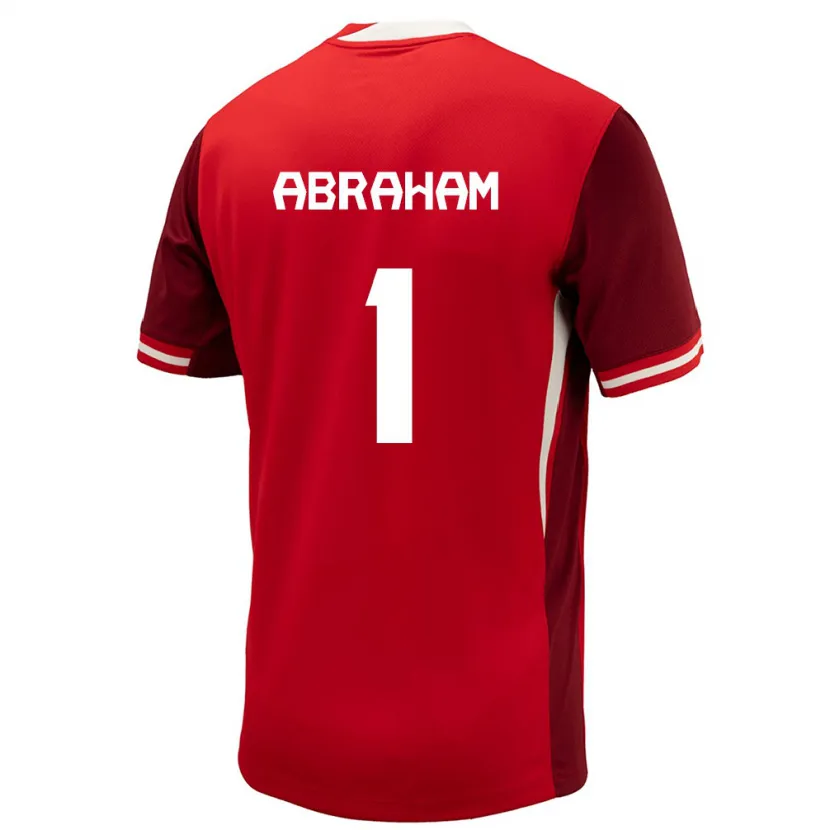 Danxen Mujer Camiseta Canadá Nathaniel Abraham #1 Rojo 1ª Equipación 24-26 La Camisa