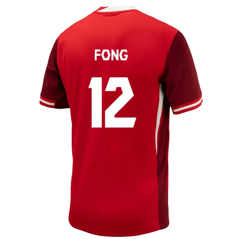 Danxen Mujer Camiseta Canadá Aidan Fong #12 Rojo 1ª Equipación 24-26 La Camisa