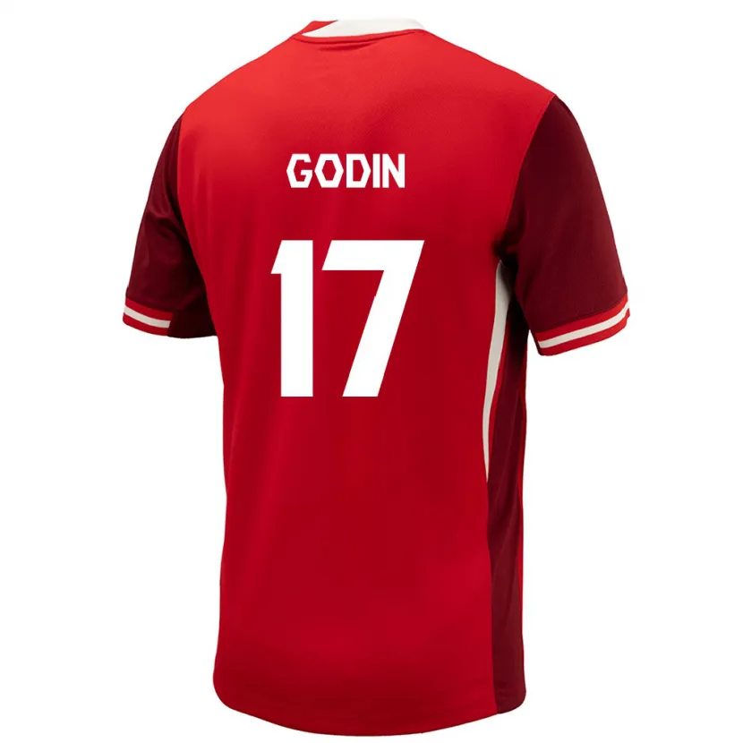Danxen Mujer Camiseta Canadá Étienne Godin #17 Rojo 1ª Equipación 24-26 La Camisa