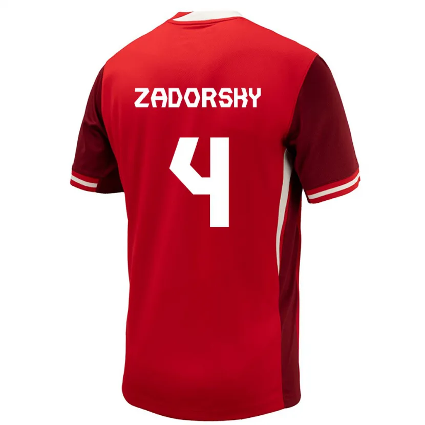 Danxen Mujer Camiseta Canadá Shelina Zadorsky #4 Rojo 1ª Equipación 24-26 La Camisa