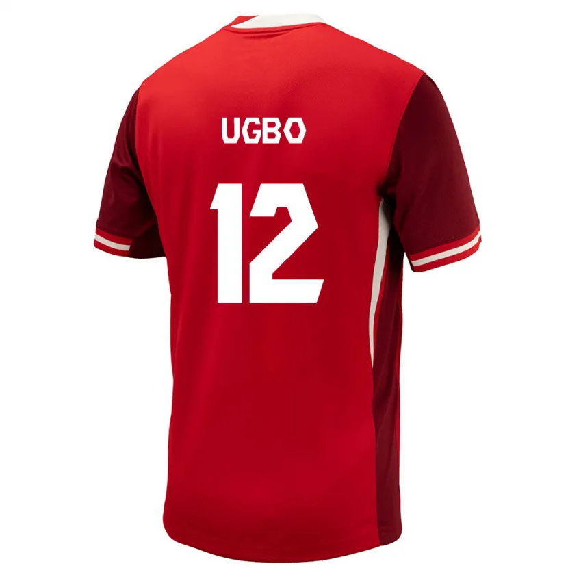 Danxen Mujer Camiseta Canadá Iké Ugbo #12 Rojo 1ª Equipación 24-26 La Camisa
