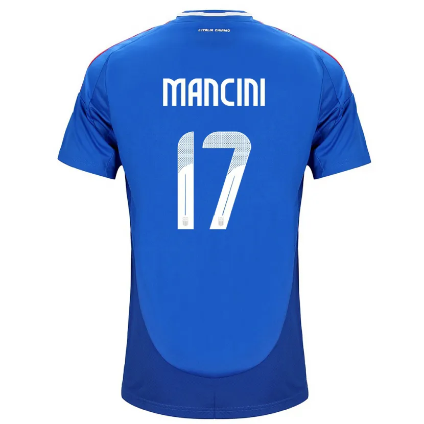 Danxen Mujer Camiseta Italia Gianluca Mancini #17 Azul 1ª Equipación 24-26 La Camisa