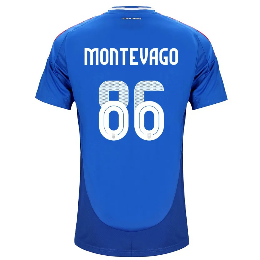 Danxen Mujer Camiseta Italia Daniele Montevago #86 Azul 1ª Equipación 24-26 La Camisa