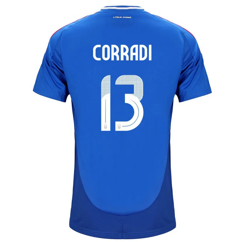 Danxen Mujer Camiseta Italia Christian Corradi #13 Azul 1ª Equipación 24-26 La Camisa