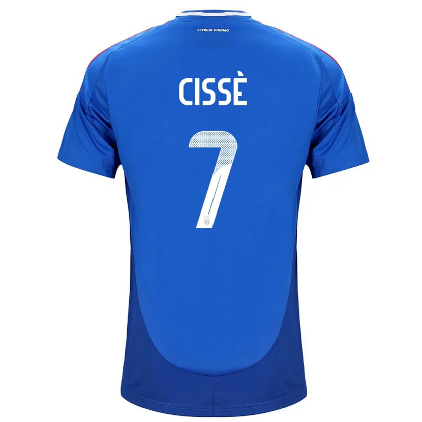 Danxen Mujer Camiseta Italia Alphadjo Cissè #7 Azul 1ª Equipación 24-26 La Camisa