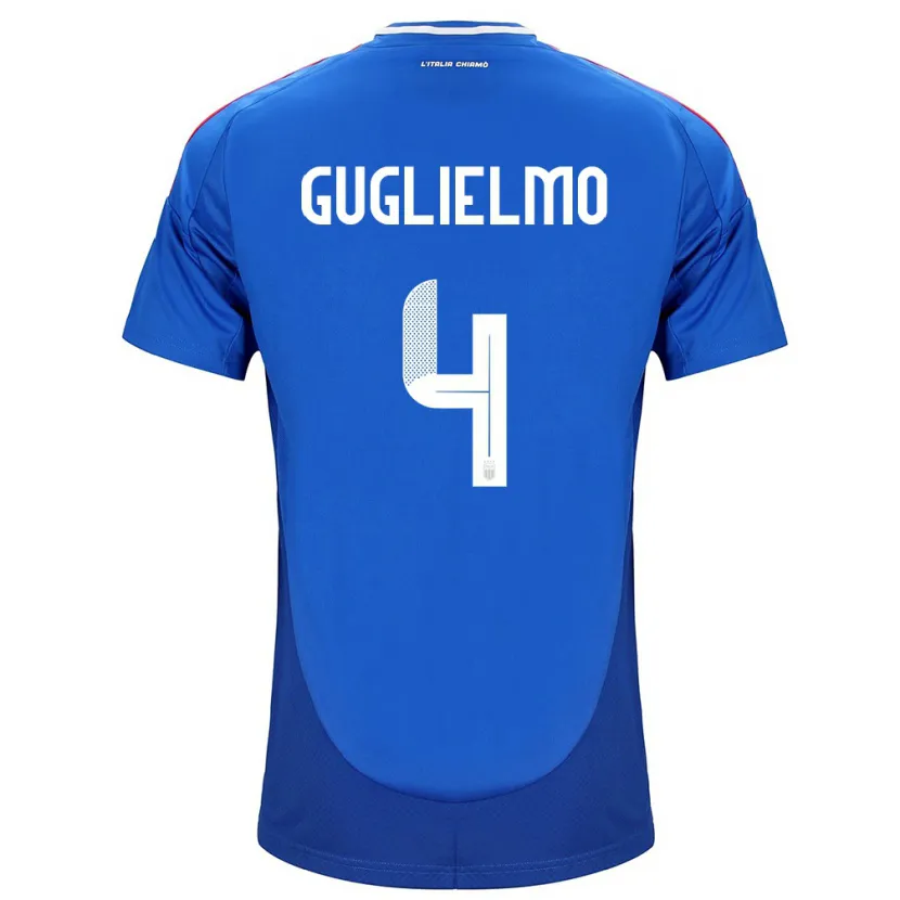 Danxen Mujer Camiseta Italia Lucia Di Guglielmo #4 Azul 1ª Equipación 24-26 La Camisa