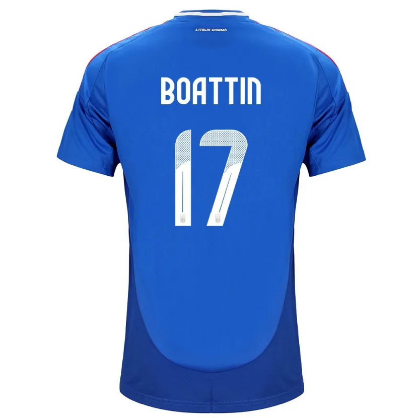 Danxen Mujer Camiseta Italia Lisa Boattin #17 Azul 1ª Equipación 24-26 La Camisa