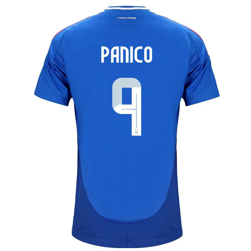 Danxen Mujer Camiseta Italia Patrizia Panico #9 Azul 1ª Equipación 24-26 La Camisa