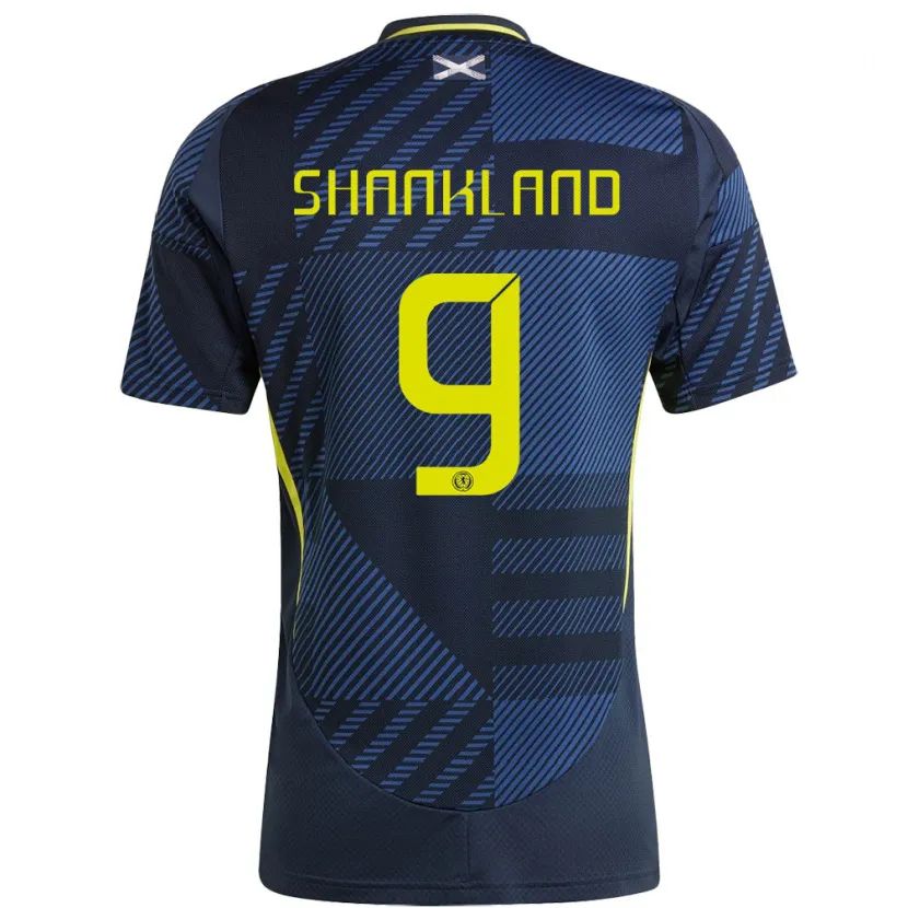 Danxen Mujer Camiseta Escocia Lawrence Shankland #9 Azul Oscuro 1ª Equipación 24-26 La Camisa