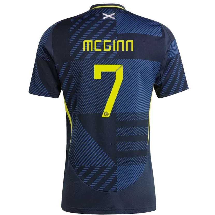 Danxen Mujer Camiseta Escocia John Mcginn #7 Azul Oscuro 1ª Equipación 24-26 La Camisa