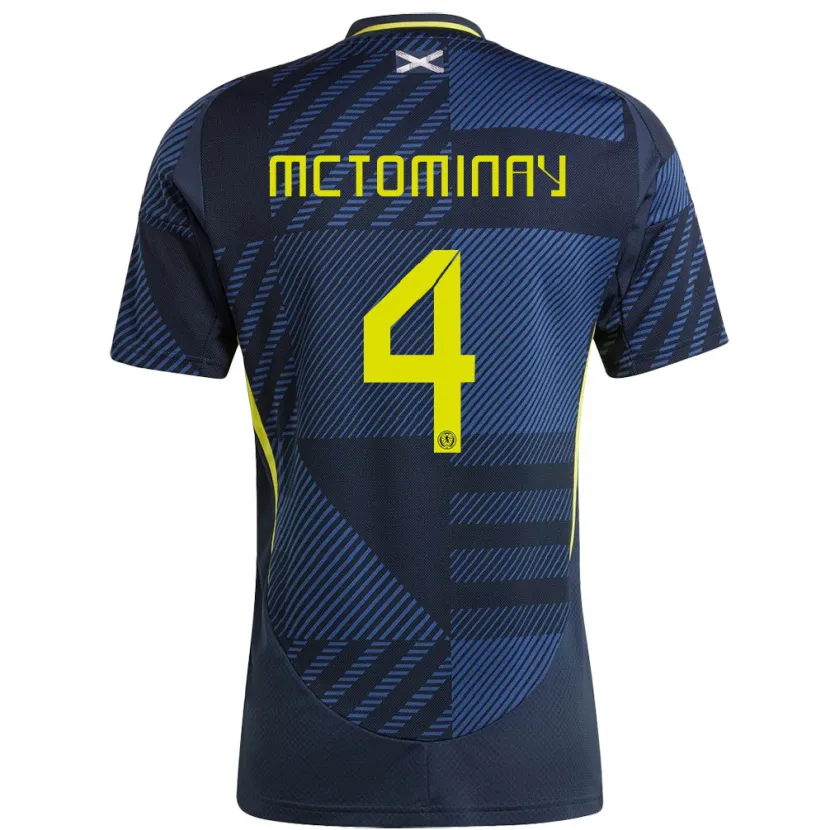 Danxen Mujer Camiseta Escocia Scott Mctominay #4 Azul Oscuro 1ª Equipación 24-26 La Camisa