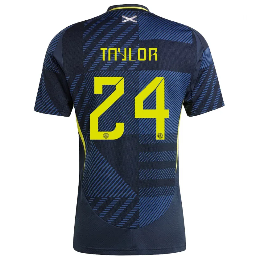 Danxen Mujer Camiseta Escocia Greg Taylor #24 Azul Oscuro 1ª Equipación 24-26 La Camisa