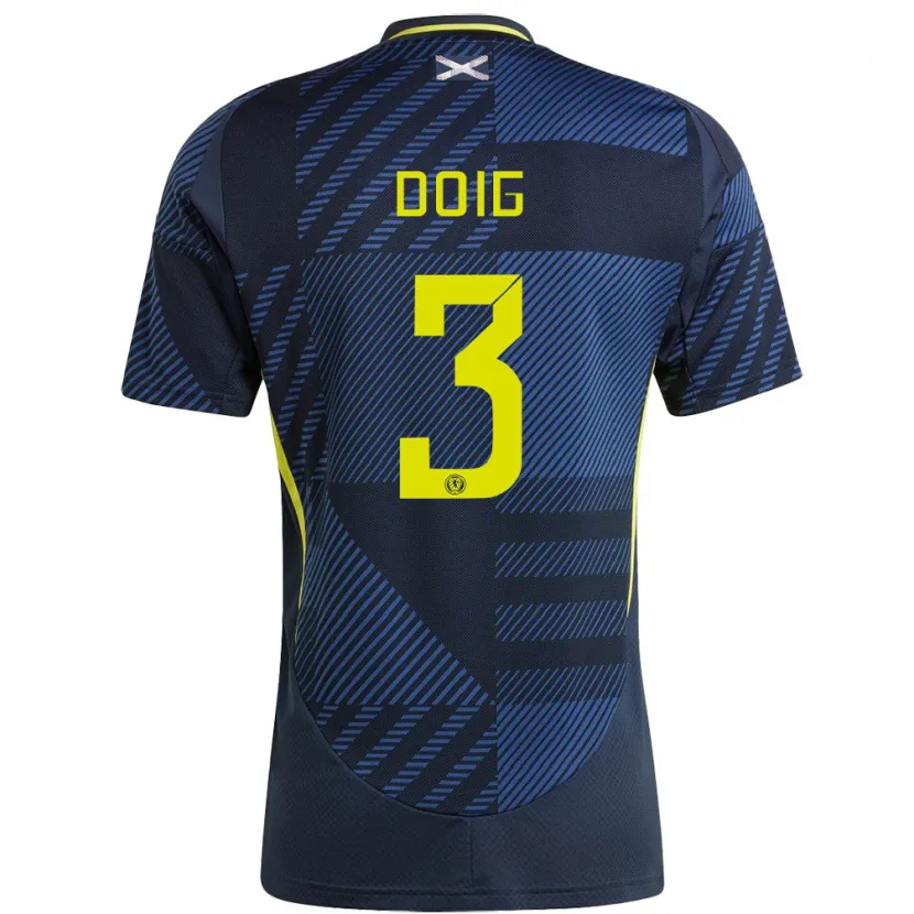 Danxen Mujer Camiseta Escocia Josh Doig #3 Azul Oscuro 1ª Equipación 24-26 La Camisa