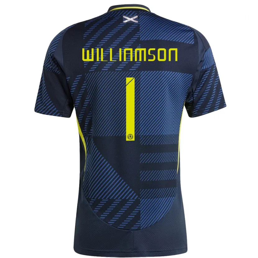 Danxen Mujer Camiseta Escocia Woody Williamson #1 Azul Oscuro 1ª Equipación 24-26 La Camisa