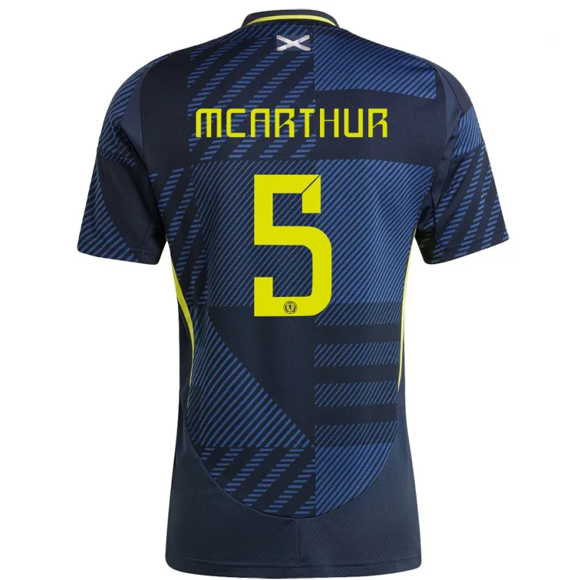 Danxen Mujer Camiseta Escocia Charlie Mcarthur #5 Azul Oscuro 1ª Equipación 24-26 La Camisa