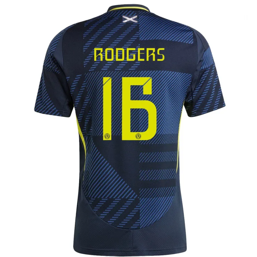 Danxen Mujer Camiseta Escocia Amy Rodgers #16 Azul Oscuro 1ª Equipación 24-26 La Camisa