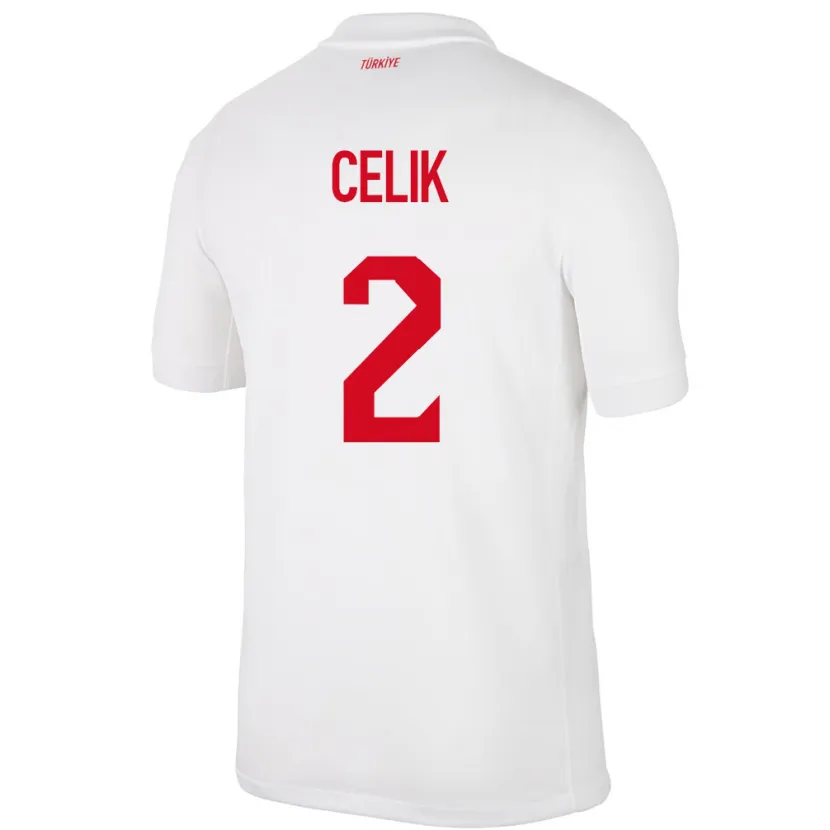 Danxen Mujer Camiseta Turquía Zeki Çelik #2 Blanco 1ª Equipación 24-26 La Camisa