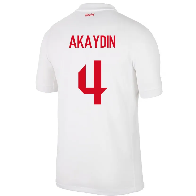 Danxen Mujer Camiseta Turquía Samet Akaydin #4 Blanco 1ª Equipación 24-26 La Camisa