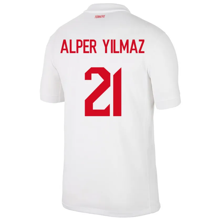 Danxen Mujer Camiseta Turquía Barış Alper Yılmaz #21 Blanco 1ª Equipación 24-26 La Camisa