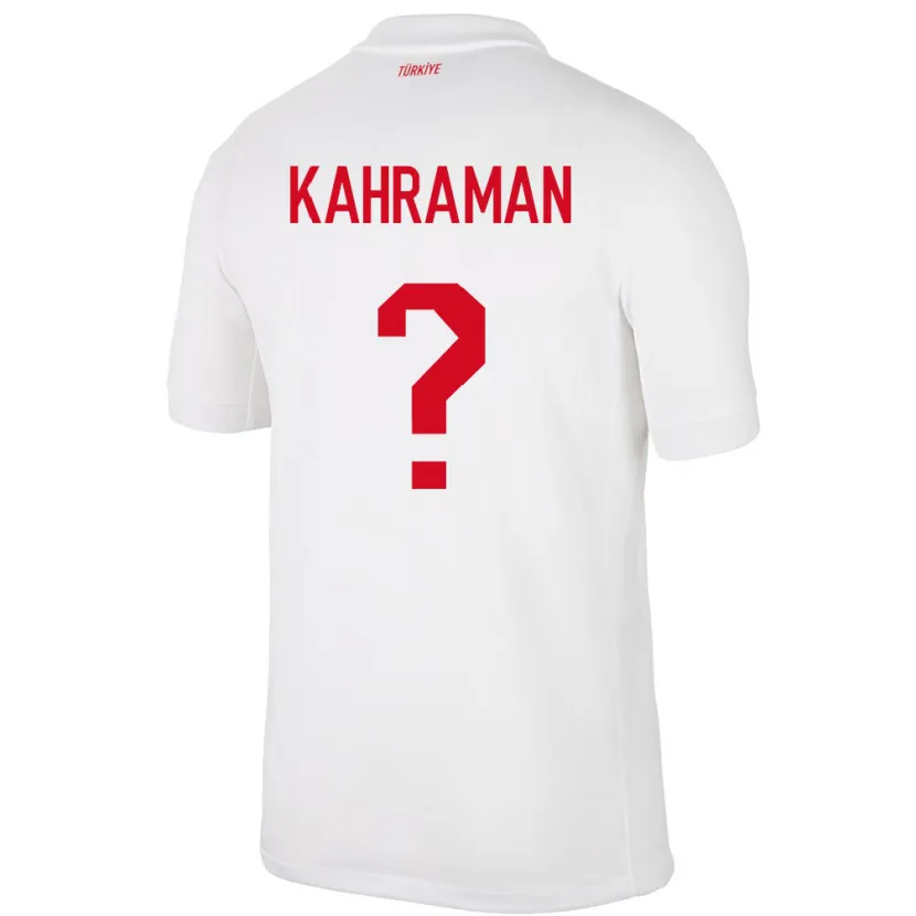 Danxen Mujer Camiseta Turquía Osman Kahraman #0 Blanco 1ª Equipación 24-26 La Camisa