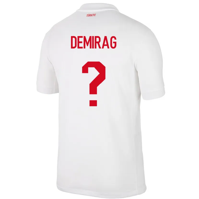 Danxen Mujer Camiseta Turquía Bilal Demirağ #0 Blanco 1ª Equipación 24-26 La Camisa