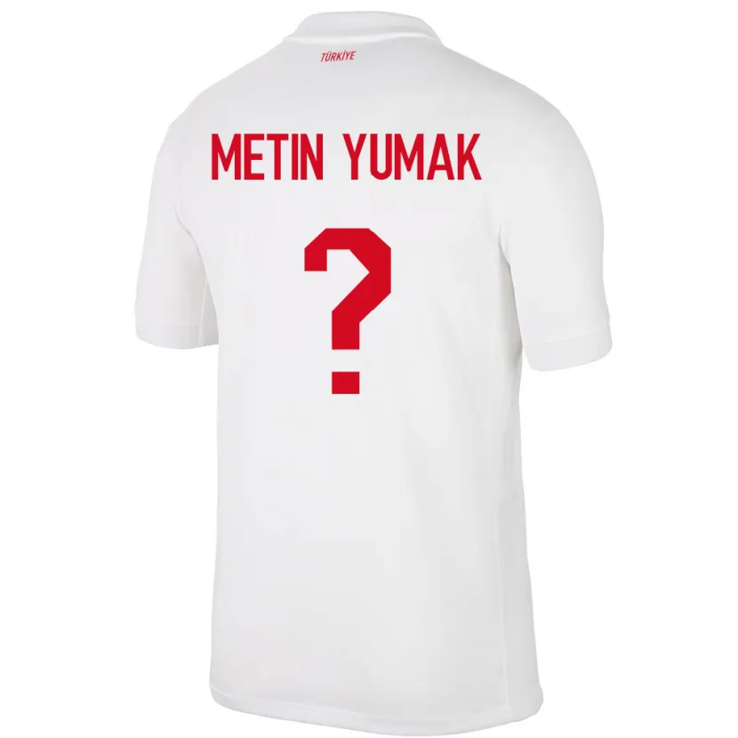 Danxen Mujer Camiseta Turquía Yiğit Metin Yumak #0 Blanco 1ª Equipación 24-26 La Camisa
