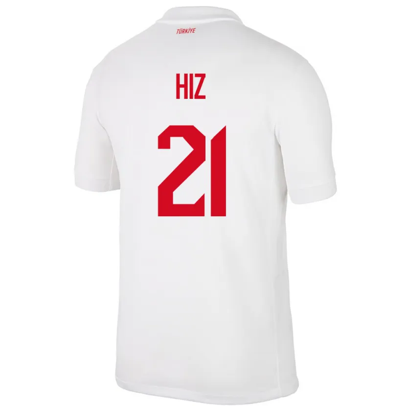 Danxen Mujer Camiseta Turquía Gülbin Hız #21 Blanco 1ª Equipación 24-26 La Camisa