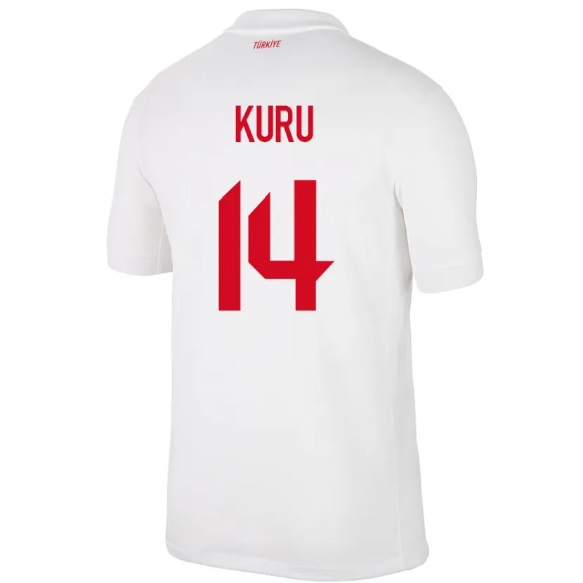 Danxen Mujer Camiseta Turquía Büşra Kuru #14 Blanco 1ª Equipación 24-26 La Camisa