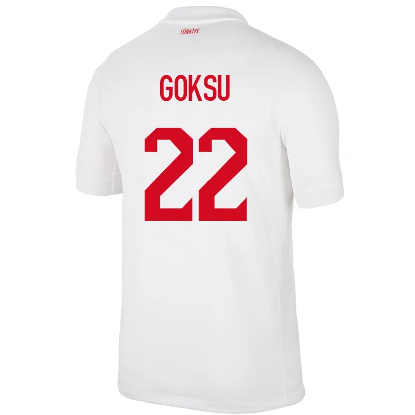 Danxen Mujer Camiseta Turquía Yasam Göksu #22 Blanco 1ª Equipación 24-26 La Camisa