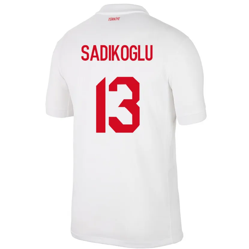 Danxen Mujer Camiseta Turquía Birgül Sadıkoğlu #13 Blanco 1ª Equipación 24-26 La Camisa