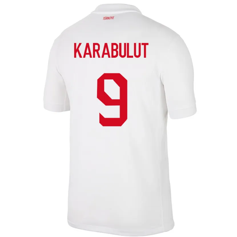Danxen Mujer Camiseta Turquía Arzu Karabulut #9 Blanco 1ª Equipación 24-26 La Camisa
