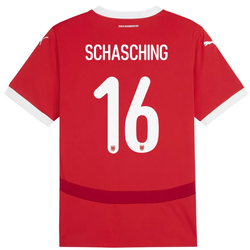 Danxen Mujer Camiseta Austria Annabel Schasching #16 Rojo 1ª Equipación 24-26 La Camisa