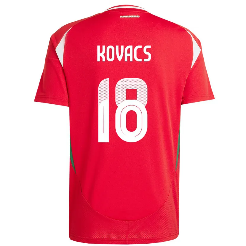 Danxen Mujer Camiseta Hungría Laura Kovács #18 Rojo 1ª Equipación 24-26 La Camisa