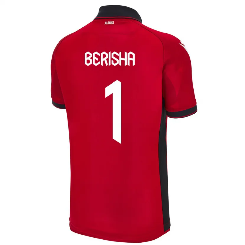 Danxen Mujer Camiseta Albania Etrit Berisha #1 Rojo 1ª Equipación 24-26 La Camisa