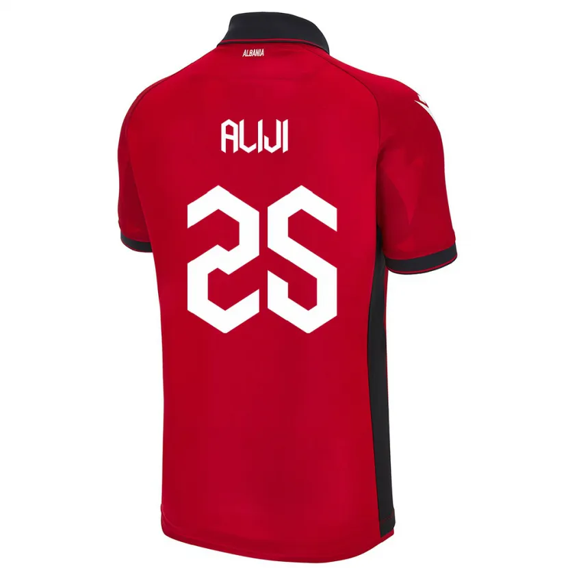 Danxen Mujer Camiseta Albania Naser Aliji #25 Rojo 1ª Equipación 24-26 La Camisa