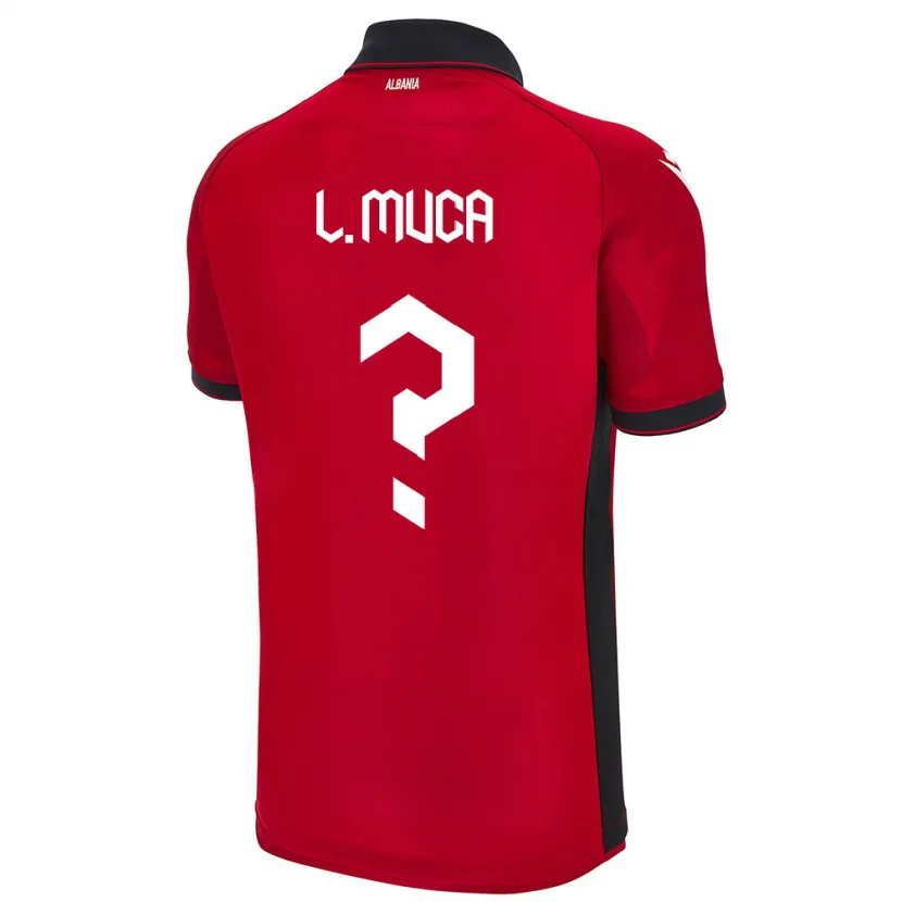 Danxen Mujer Camiseta Albania Leonard Muca #0 Rojo 1ª Equipación 24-26 La Camisa