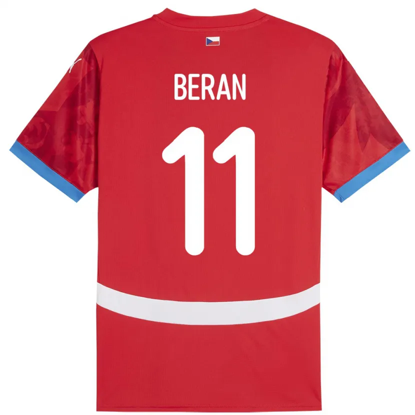 Danxen Mujer Camiseta Chequia Stepan Beran #11 Rojo 1ª Equipación 24-26 La Camisa
