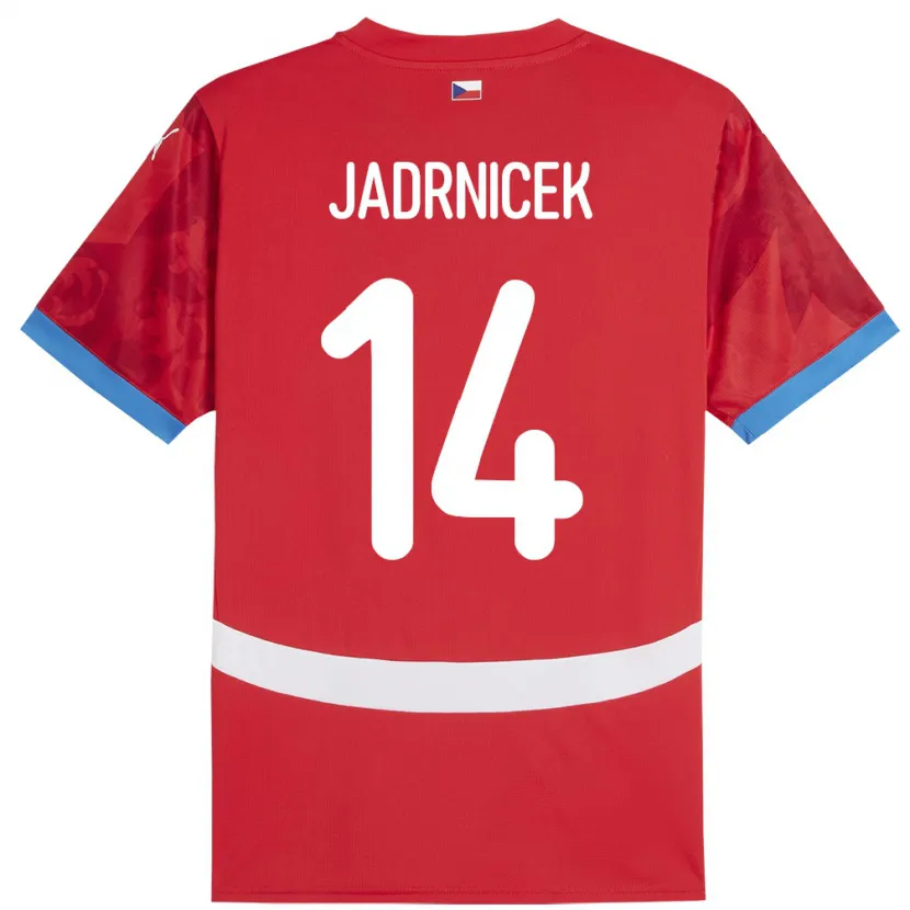 Danxen Mujer Camiseta Chequia Nikola Jadrnicek #14 Rojo 1ª Equipación 24-26 La Camisa