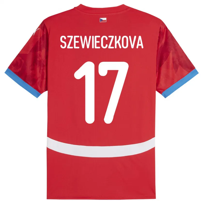 Danxen Mujer Camiseta Chequia Tereza Szewieczková #17 Rojo 1ª Equipación 24-26 La Camisa