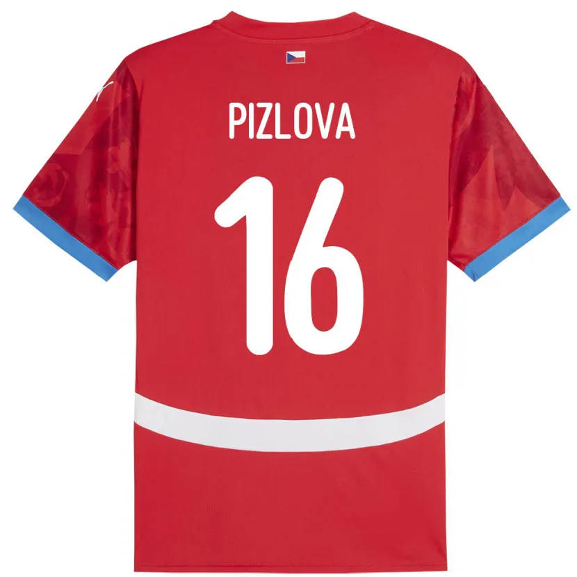 Danxen Mujer Camiseta Chequia Ivana Pižlová #16 Rojo 1ª Equipación 24-26 La Camisa
