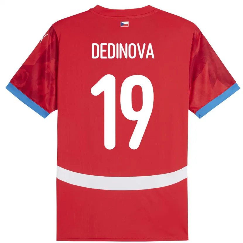 Danxen Mujer Camiseta Chequia Aneta Dědinová #19 Rojo 1ª Equipación 24-26 La Camisa