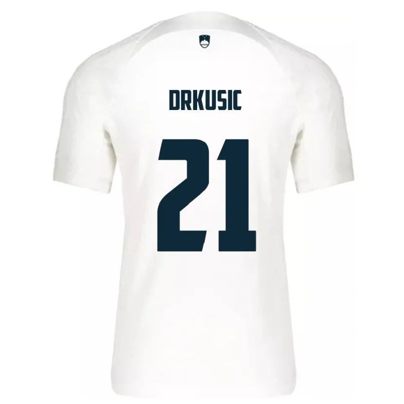 Danxen Mujer Camiseta Eslovenia Vanja Drkusic #21 Blanco 1ª Equipación 24-26 La Camisa