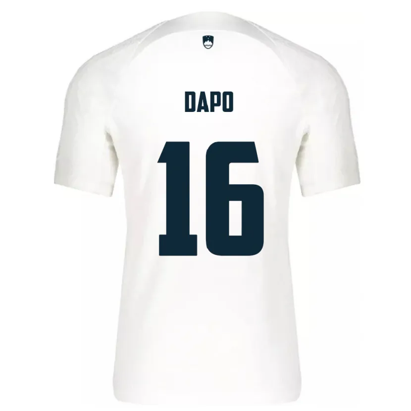 Danxen Mujer Camiseta Eslovenia Jan Dapo #16 Blanco 1ª Equipación 24-26 La Camisa