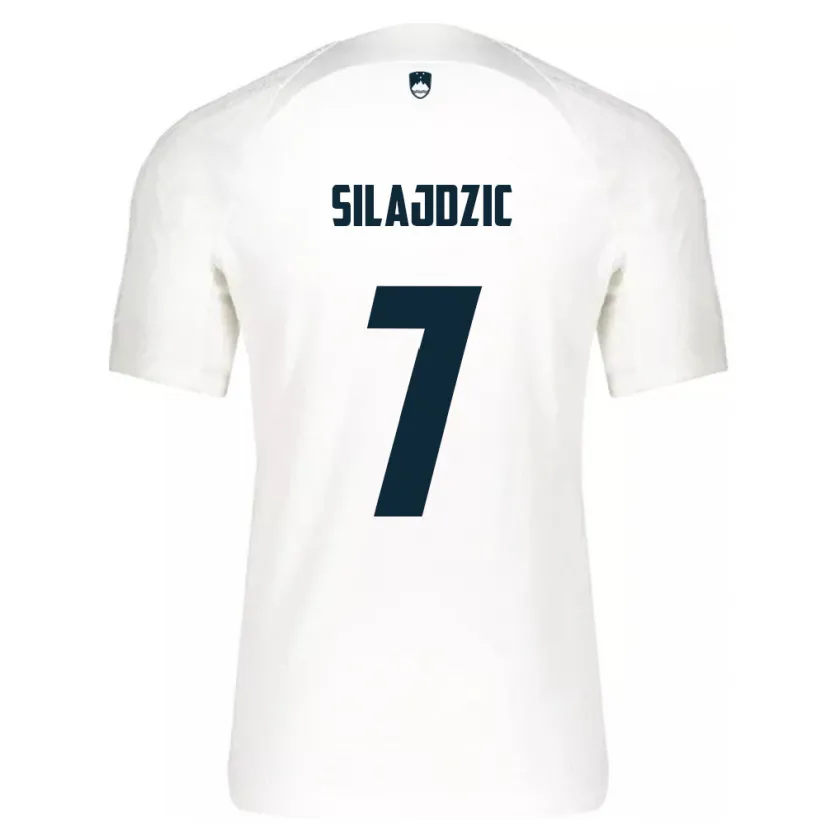 Danxen Mujer Camiseta Eslovenia Riad Silajdzic #7 Blanco 1ª Equipación 24-26 La Camisa