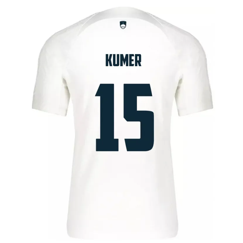 Danxen Mujer Camiseta Eslovenia Alin Kumer #15 Blanco 1ª Equipación 24-26 La Camisa