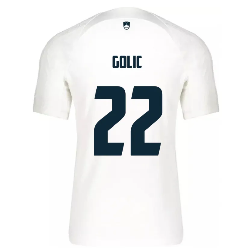 Danxen Mujer Camiseta Eslovenia Tilen Golic #22 Blanco 1ª Equipación 24-26 La Camisa