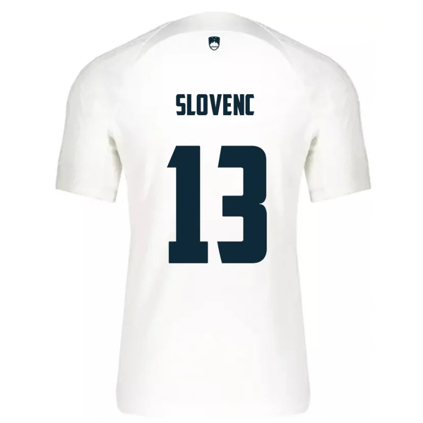 Danxen Mujer Camiseta Eslovenia Nejc Slovenc #13 Blanco 1ª Equipación 24-26 La Camisa
